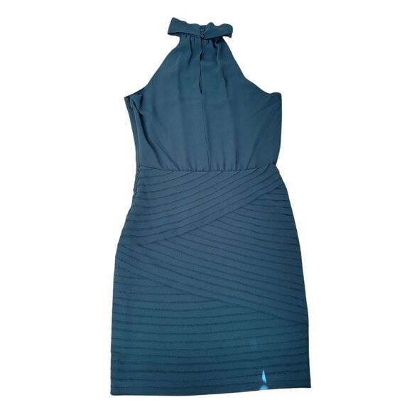 Guess By Marciano Green Turquoise Bluish Criss Cross Knot High Neck Dress Sz M - Picture 2 of 9